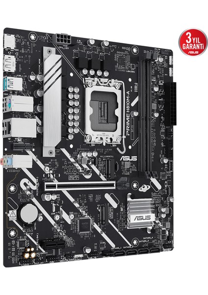 Prıme H810M-A-CSM Intel H810 LGA1851 Ddr5 6400 Dp HDMI Çift M2 Usb3.2 Aura Rgb Matx 6+1+1+1 Güç Aşamaları, Uzaktan Yönetim Yazılımı, Ready For Advanced Aı Pc