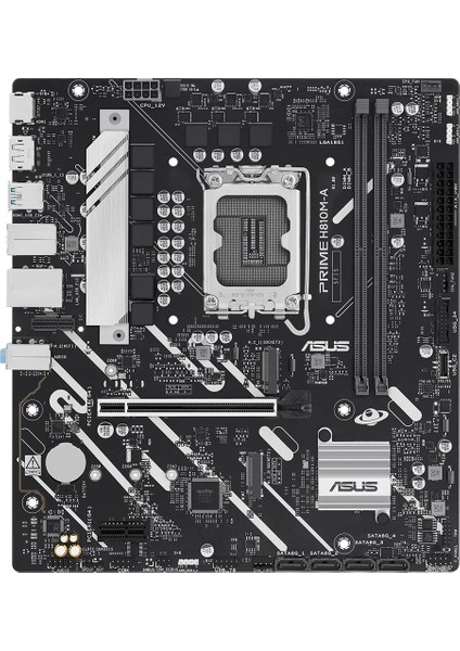 Prıme H810M-A-CSM Intel H810 LGA1851 Ddr5 6400 Dp HDMI Çift M2 Usb3.2 Aura Rgb Matx 6+1+1+1 Güç Aşamaları, Uzaktan Yönetim Yazılımı, Ready For Advanced Aı Pc