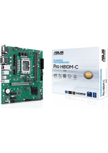 Pro H810M-C-CSM LGA1851 Ddr5 6400 Dp HDMI VGA DVI Çift M2 Usb3.2 Com Matx