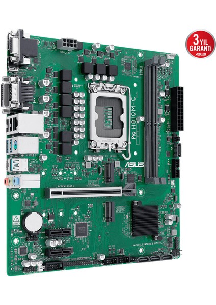 Pro H810M-C-CSM LGA1851 Ddr5 6400 Dp HDMI VGA DVI Çift M2 Usb3.2 Com Matx