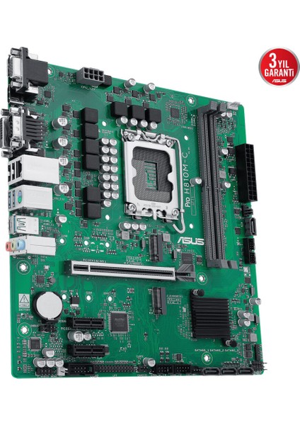 Pro H810M-C-CSM LGA1851 Ddr5 6400 Dp HDMI VGA DVI Çift M2 Usb3.2 Com Matx