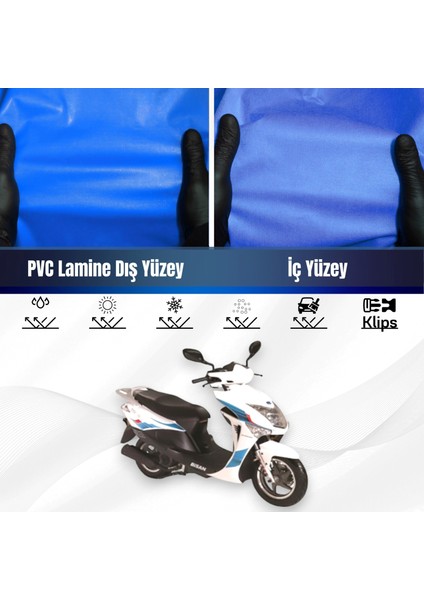 Bisan Nysa 150 Motosiklet Brandası Su Geçirmez Branda Mavi Branda Motor Branda
