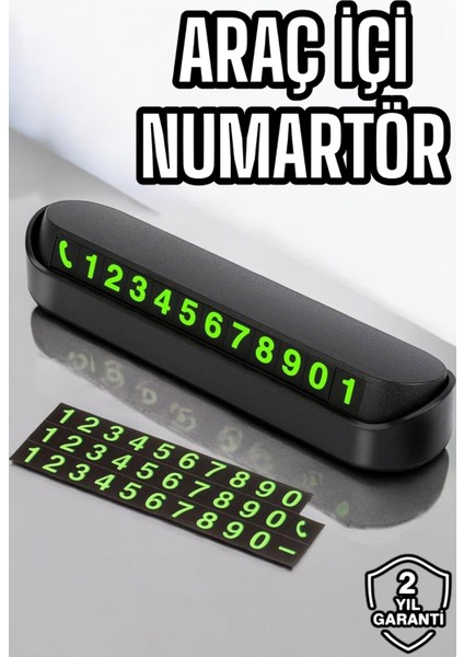 Araba Park Numaratörü Araç Içi Numaralık Değiştirilebilir Çevirmeli Mini
