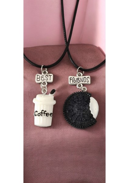 Best Friend Kolye 2 Li Arkadaşlık Kolyesi Bff Kolye Kahve Bisküvi Kolye Iki Adet Arkadaş Kolye