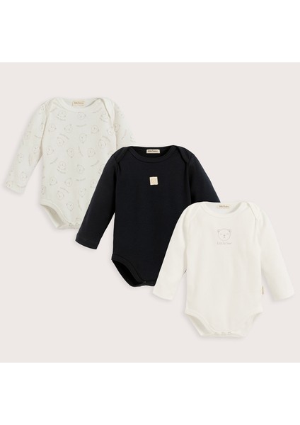 Cool Bear 3'lü Body Set Ekru/lacivert