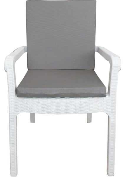 4 Adet Elit Yüksek Arkalı Minder Duck Bezi-Koyu Gri