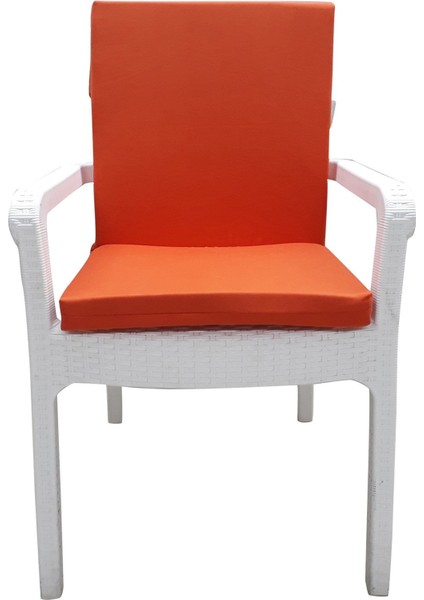 4 Adet Elit Yüksek Arkalı Minder Duck Bezi-Turuncu