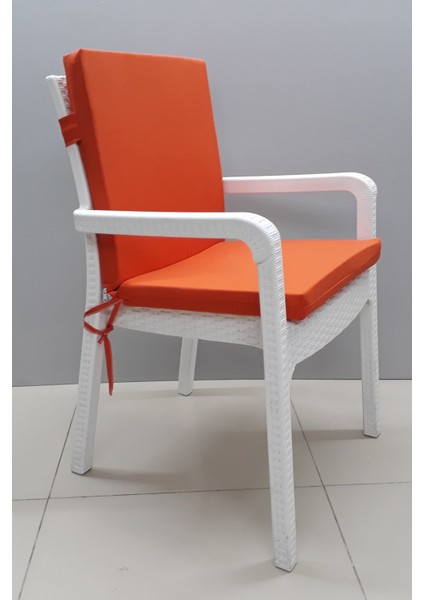 4 Adet Elit Yüksek Arkalı Minder Duck Bezi-Turuncu fiyatları