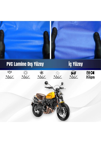 Ducati Scrambler 1100 Sport Pro Motosiklet Brandası Su Geçirmez Branda Mavi Branda Motor Branda
