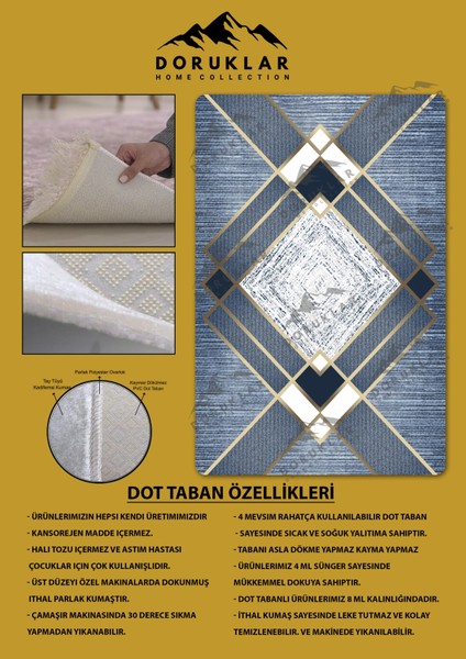 Kaymaz Taban Yıkanabilir Dijital Baskı Dekoratif Modern Desenli Dot Taban Halı Nova Serisi NV55 fiyatları