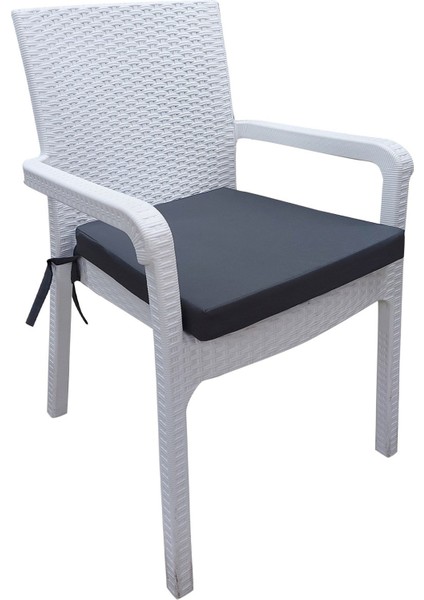 6 Adet Hera Siesta Minderi Su Geçirmez Kumaş 5 cm Gri Sünger-Koyu Gri fiyatları