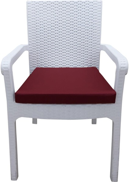 6 Adet Hera Siesta Minder Su Geçirmez Kumaş 5 cm Gri Sünger-Bordo