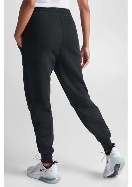 Sportswear Tech Fleece Standart Fit Mid Rise Jogger Black Kadın Eşofman Altı Siyah