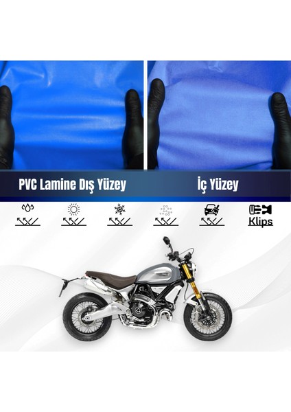 Ducati Scrambler 1100 Special Motosiklet Brandası Su Geçirmez Branda Mavi Branda Motor Branda