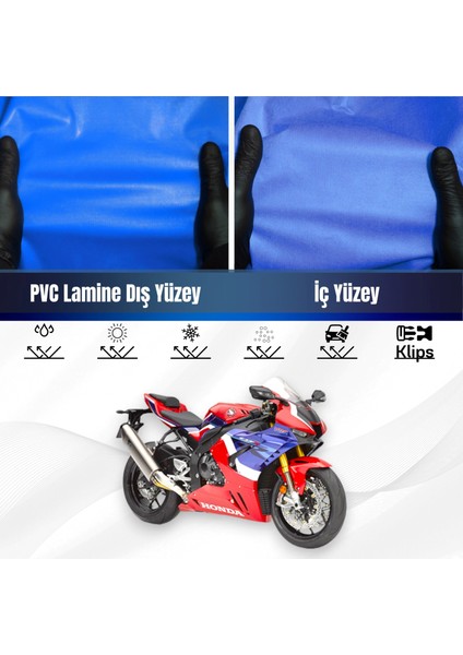 Honda Cbr 1000 Rr-R Fireblae Sp Motosiklet Brandası Su Geçirmez Branda Mavi Branda Motor Branda