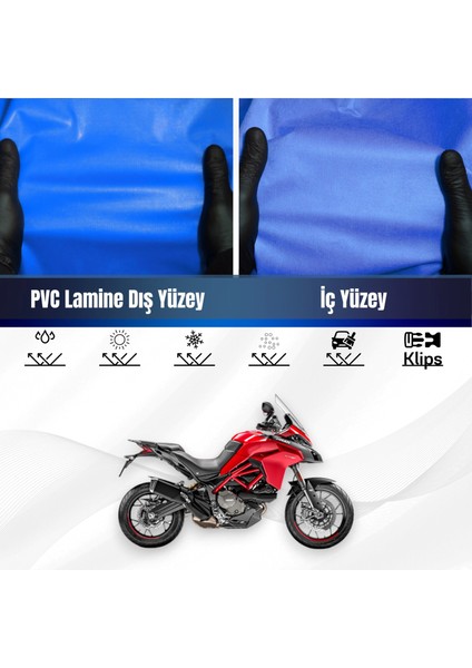 Ducati Multistrada 950 S Motosiklet Brandası Su Geçirmez Branda Mavi Branda Motor Branda