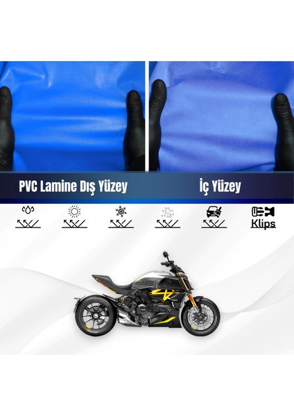 Ducati Diavel 1260 S Motosiklet Brandası Su Geçirmez Branda Mavi Branda Motor Branda