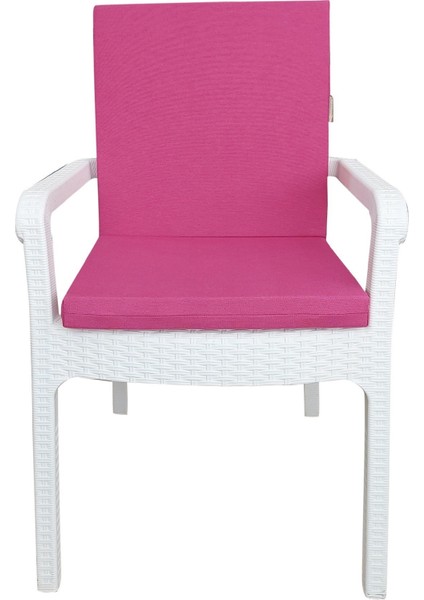 6 Adet Elit Yüksek Arkalı Minder Duck Bezi-Fuşya