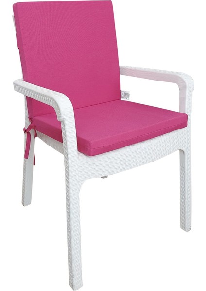 6 Adet Elit Yüksek Arkalı Minder Duck Bezi-Fuşya fiyatları