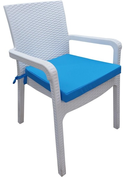 4 Adet Hera Siesta Minder Su Geçirmez Kumaş 5 cm Gri Sünger-Turkuaz fiyatları