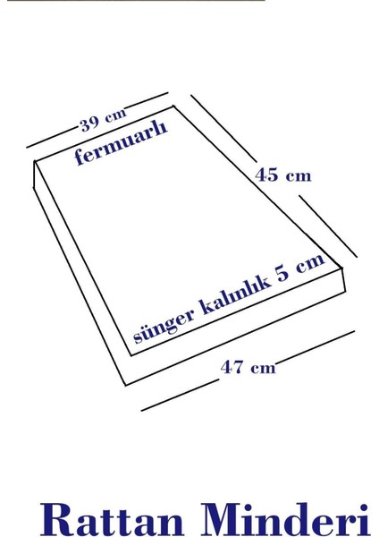4 Adet Hera Siesta Minderi Su Geçirmez Kumaş 5 cm Gri Sünger-Taba
