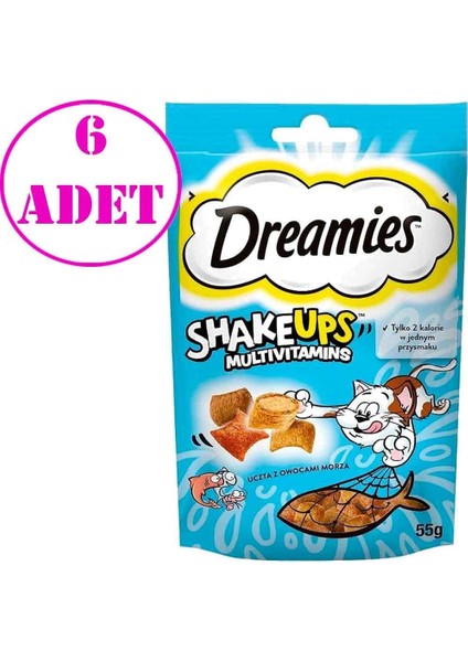 Kedi Ödülü Shake Ups Seafood 55 gr 6 Adet