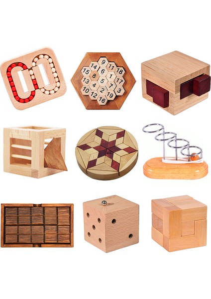 Iq 3D Ahşap Bulmaca Rompecabezas Montessori Yüksek Zorluk Zeka Oyunu Bulmaca Casse Tete Juegos De Lógica (Yurt Dışından)