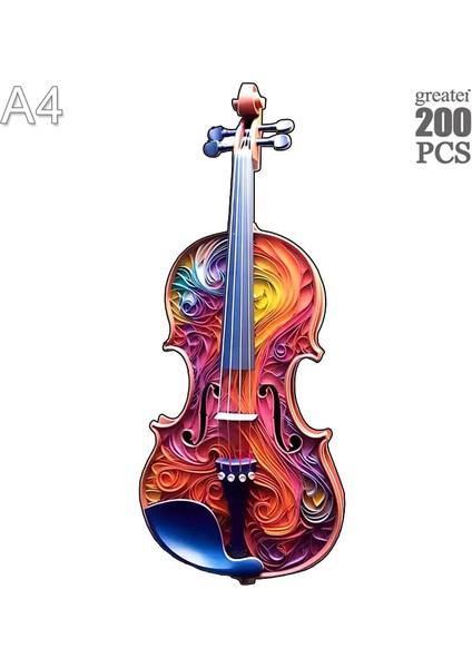 Gitar Müzikal Ahşap Bulmacalar Oyuncak Dekorasyon Düzensiz Şekil Bulmaca Tahtası Seti Dekompresyon Bulmaca Oyuncakları Yetişkinler Aile Için (Yurt Dışından)