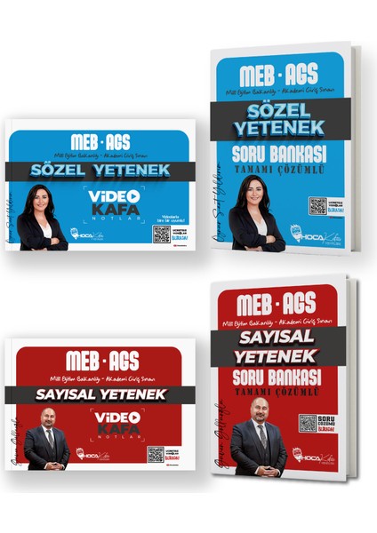 2025 Meb-Ags Sözel Yetenek Soru Bankası- Video Kafa Notlar-Ags Sayısal Yetenek Soru Bankası- Video Kafa Notlar 4 Lü Set