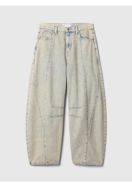 Kadın Bej High Rise Horseshoe Jean Pantolon modelleri