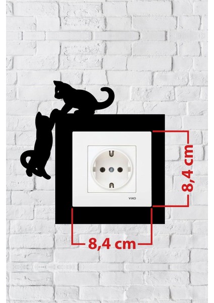 Kedili Tasarım Priz Çerçevesi (Iç Ölçü 8,4x8,4 Cm) Dekoratif Priz Kenarlık Süsü - Ev Süsü fiyatları
