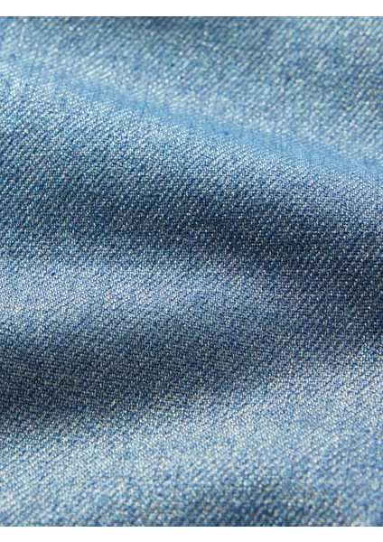 Kız Bebek Mavi Parlak Wide Leg Jean Pantolon