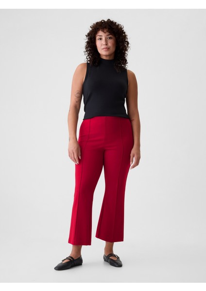 Kadın Kırmızı High Rise Crop Pantolon indirimleri