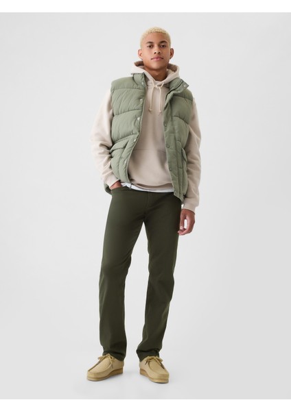 Erkek Haki Straight Fit City Jean Pantolon