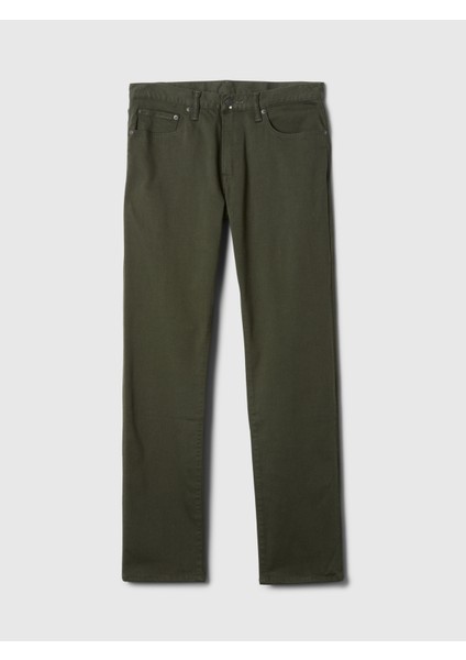 Erkek Haki Straight Fit City Jean Pantolon
