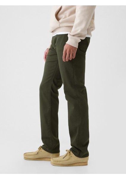 Erkek Haki Straight Fit City Jean Pantolon fırsatları