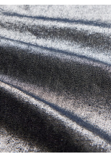 Kız Çocuk Gri Low Rise Stride Wide-Leg Metalik Jean Pantolon modelleri