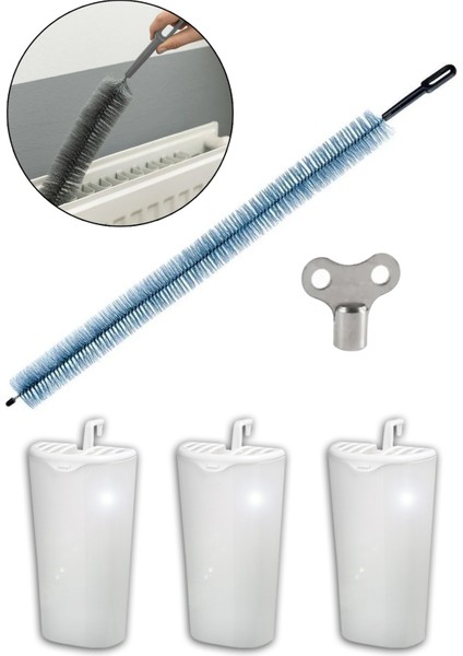 5 Parça Lüks Kışa Merhaba Kalorifer Petek Seti 3x Kalorifer Petek Suluğu 1x Temizleme Fırçası 1x Hava Alma Anahtarı