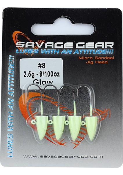 Lrf Micro Sandeel Jighead 1,5g #8 4pcs Glow Jighead