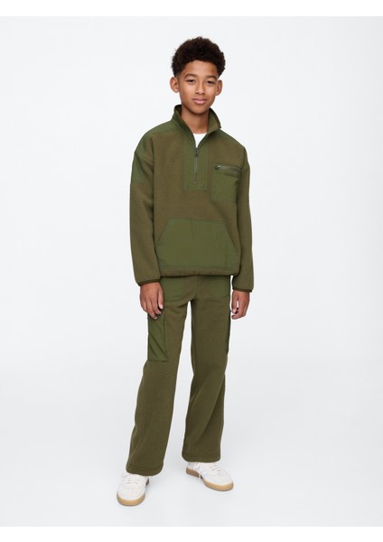 Erkek Çocuk Haki Sherpa Baggy Pantolon