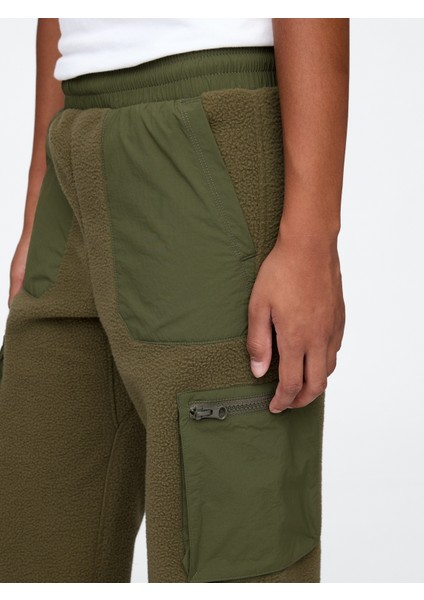 Erkek Çocuk Haki Sherpa Baggy Pantolon modelleri