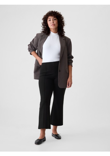 Kadın Siyah High Rise Crop Pantolon indirimleri
