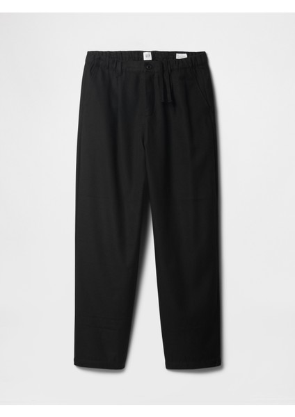 Erkek Siyah Geri Dönüştürülmüş Pile Detaylı Baggy Pantolon fiyatları