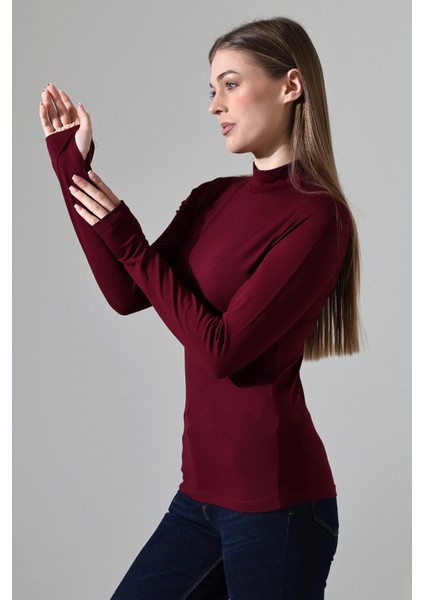 Kadın Parmak Detaylı Body 21756 Bordo fiyatları