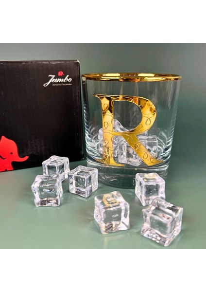 R Harfli Gold Altın Yaldızlı Viski Kadeh Bardak Jumbo Serisi modelleri