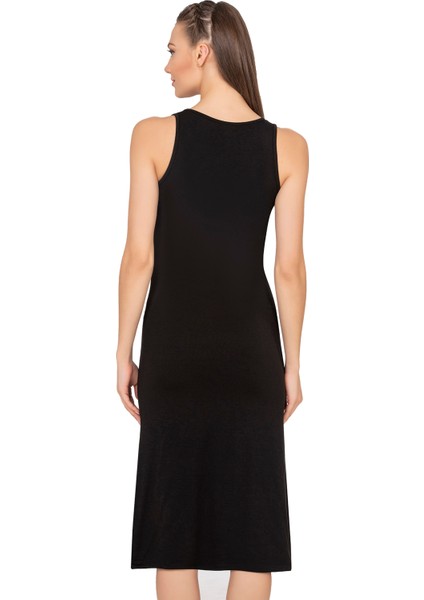 Özkan 27372 Kadın Premium Kumaş Viskon Diz Altı Uzun Esnek Rahat Kalın Askılı Kombinezon Elbise Jüpon Astar fiyatları