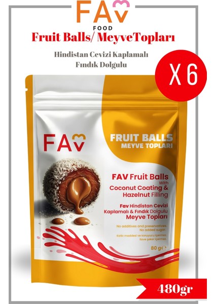 Hindistan Cevizi Kaplamalı & Fındık Dolgulu Hurma Topu 80 gr x6 fiyatları