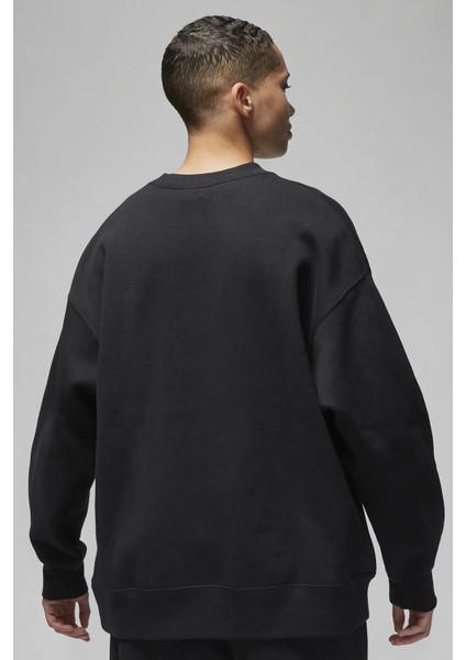 Jordan Jumpman Flight Fleece Crew Oversize Kadın Geniş Kalıp Sweatshirt Siyah