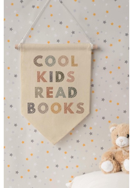 Çocuk Odası Dekor, Duvar Süsü, Ahşap Bebek Odası Dekor, Canvas Flama, Cool Kids Read Books fırsatları