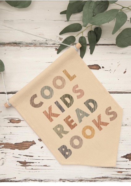 Çocuk Odası Dekor, Duvar Süsü, Ahşap Bebek Odası Dekor, Canvas Flama, Cool Kids Read Books indirimleri